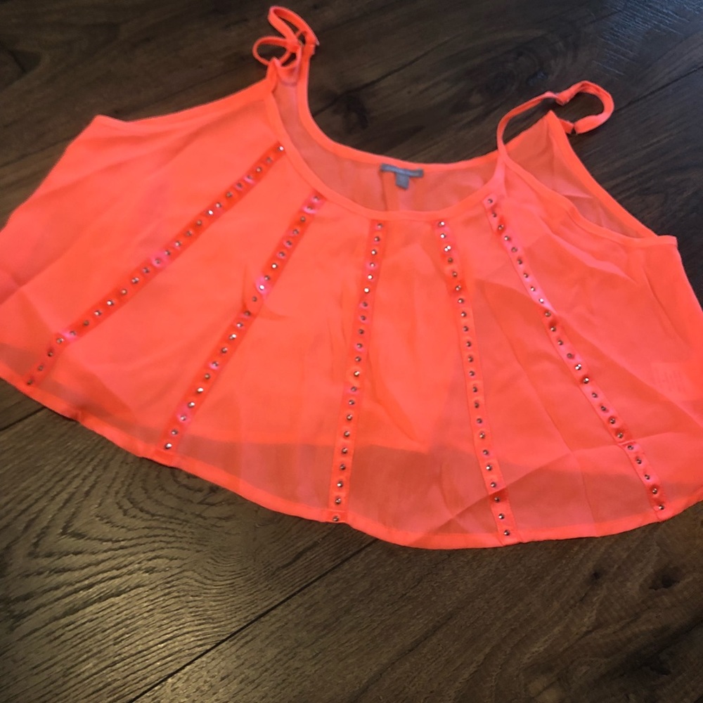 Flowy Bright Orange crop top
